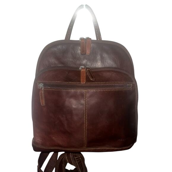 Jack Georges Brown Leather Backpack Bag voyager collection heritage leather main image 7